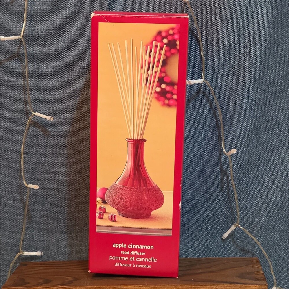 Pier 1 Imports Apple Cinnamon Reed Diffuser Red Glass